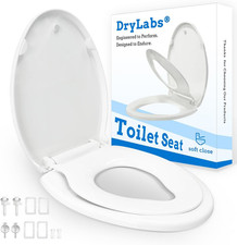 Elongated Toilet Seat with Built-In Toddler Seat 18.5" - Soft Close for Child 