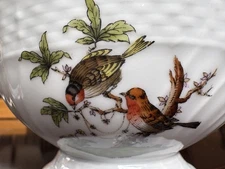 Herend Rothschild Bird Footed Bowl Hungary Birds Butterfly - Antique