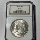 (1) one 1884 O Morgan Silver Dollar $1 PCGS MS64 140yrs Old!!