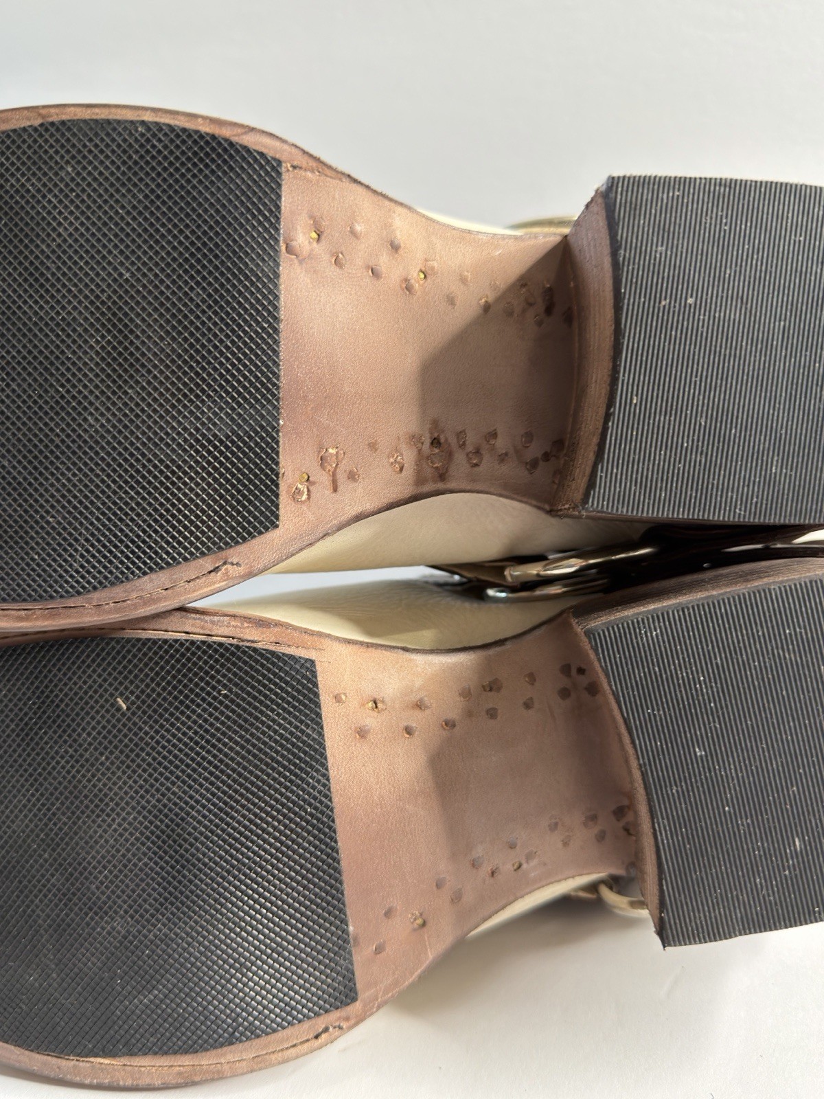 Freebird Unisex Womens Sz. 12  Mens 10? Western  Slip On Heel Off-White Leather thumbnail 7