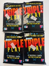(4) 1992 Donruss Baseball Triple Play Premier Edition Sealed  Packs (15) Cards