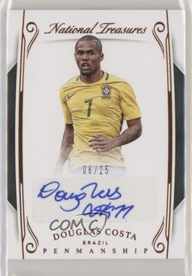 2018 Panini National Treasures Penmanship Bronze 6/25 Douglas Costa Auto qs9