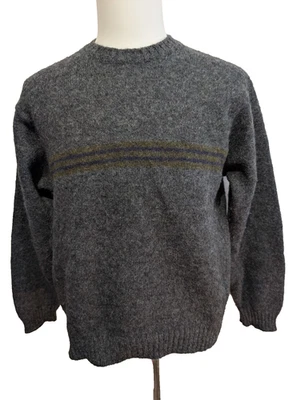 Pull L.L. BEAN 100% Laine NEW ZEALAND Made In SCOTLAND Vintage Taille M Gris - Photo 1/4