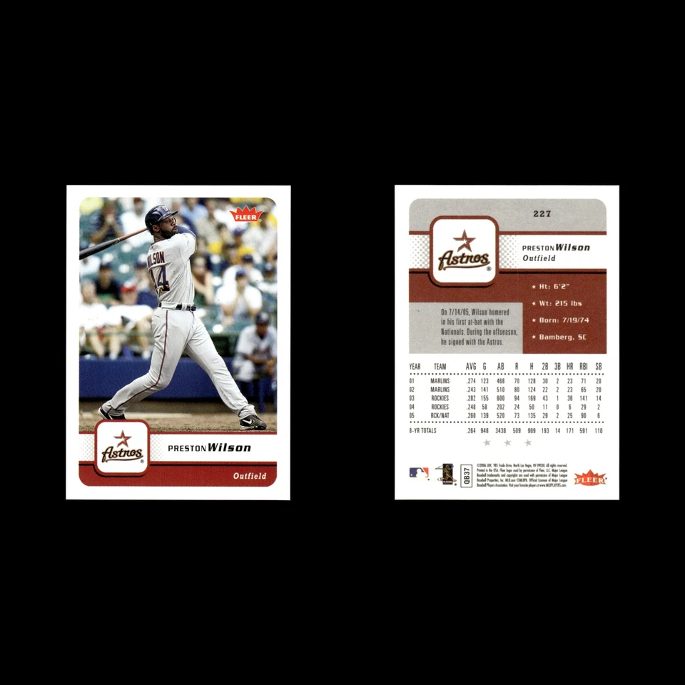 Preston Wilson #227 2006 Fleer Houston Astros Baseball Card MLB NM - Image 3 of 3