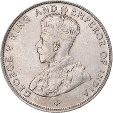[#1507254] Straits Settlements, George V, 50 Cents, 1920, Bombay, Silver, EF