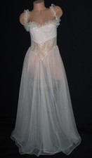 Gorgeous Dreamy RARE FARIS VTG Double Chiffon Lace Gown Lingerie AMAZING M