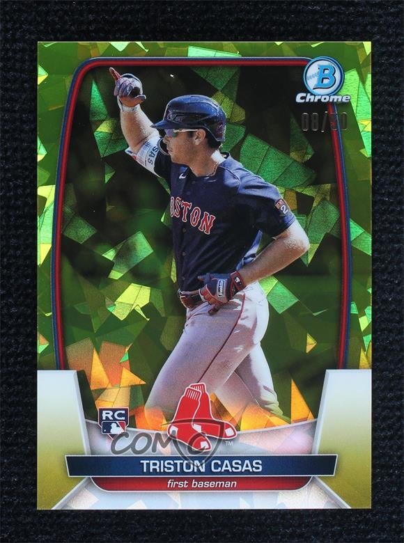 2023 Bowman Chrome Sapphire Edition Yellow 8/50 Triston Casas #32 Rookie RC 1v3