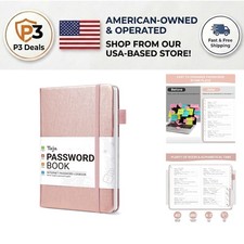 Stylish Password Logbook with Elastic Band  Inner Pocket - Organize Passwords
