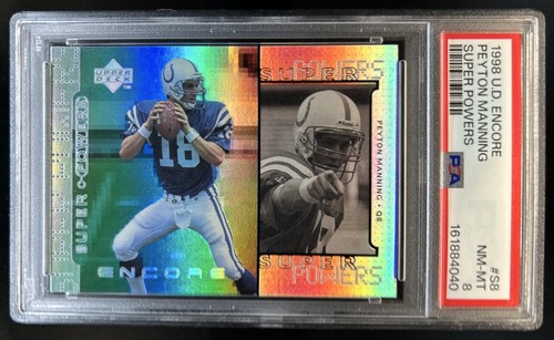 1998 Upper Deck Encore Peyton Manning Super Powers Rookie RC #S8 Colts PSA 8