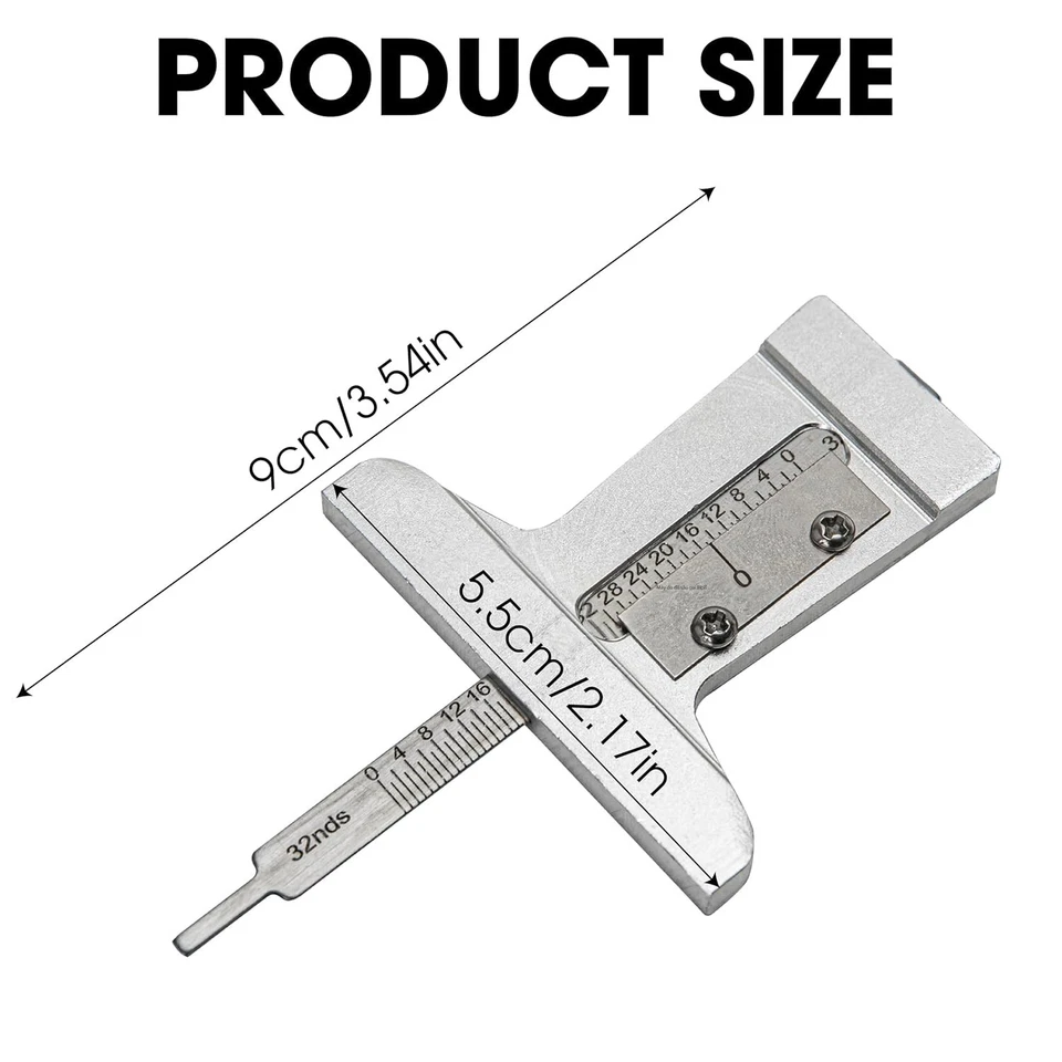 Stainless Steel Tire Depth Checker & Tyre Tread Gauge - Compact 0-32nds Tool - Изображение 4 из 4