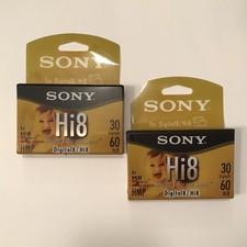 2 Sony Hi8 HMP Video Cassette Tapes 30 / 60 Digital New Sealed