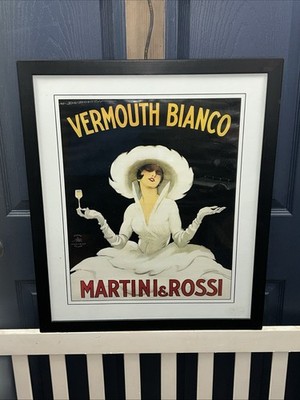Vintage Martini Rossi Torino Framed Poster M Dudovich 22'' X 26'' Framed