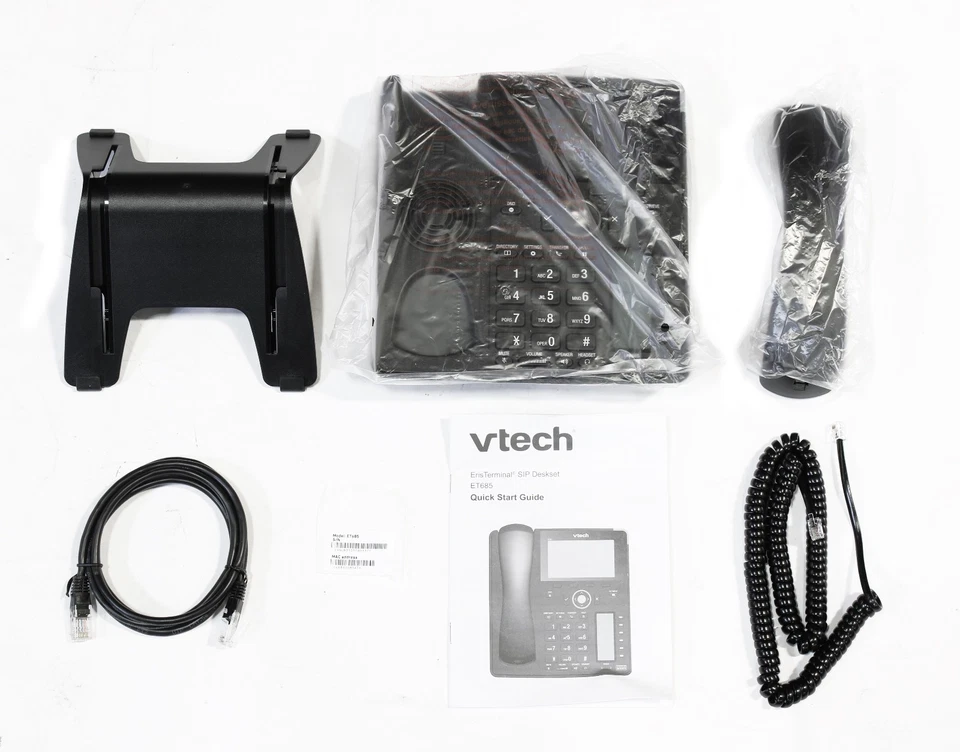 VTech ET685 4.3" Color LCD Gigabit ErisTerminal 12 Line SIP IP Bluetooth Phone - Image 3 of 4