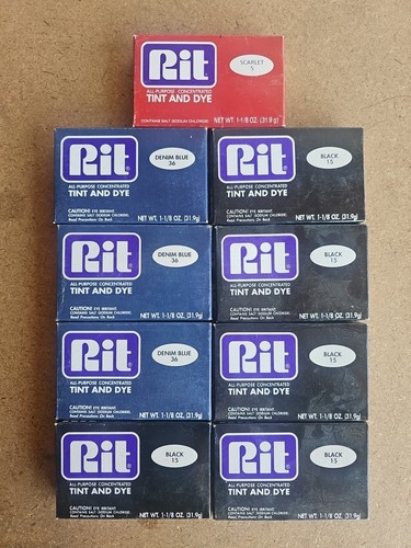 Vintage NIP Rit All Purpose Concentrated Tint & Dye Cartons Sealed lot 9 NOS
