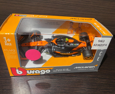 Burago 2025  1:43 Scale Lando Norris #4 McLaren MCL38 Miami Grand Prix  2024