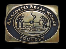 UA15121 NOS VINTAGE 1987  ANACORTES BRASS WORKS FOUNDRY  SOLID BRASS BUCKLE