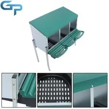 For Chicken Nest Box Green 3 Hole Chicken Nesting Box With Metal Legs Roll Away