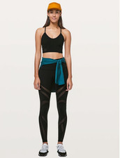 Lululemon Wunder Under Leggings Size 8 Black Long Hi-Rise Tech Mesh 28" Inseam