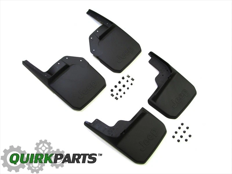 2007-2018 Jeep Wrangler JK Front & Rear Molded Splash Guards Mud Flaps Mopar Foto 3 de 4