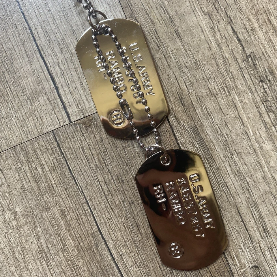 Y2K Vintage Style Dog Tag Necklace 2000s Grunge Fashion Streetwear Chain Skater - Image 2 of 4