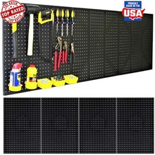 Made in USA Heavy Duty Pegboard Kit 4 Panels Easy Mount Garage Organizer