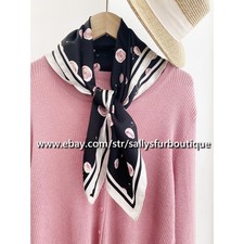 Sallys Boutique 14 Momme Twill Silk Roses Print Double Face Necktie Scarf 26"