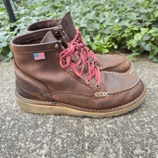 Danner USA Bull Run Moc Toe 6" Work Oiled Leather Brown Boots Women's Sz 10