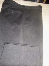 566- BNWOT Hugo Boss -Chuck -WOOL COTTON BLACK WHITE Flat PANTS - 34 X 33