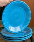 Homer Laughlin Fiestaware Salad Plates Set of 4 Peacock Blue 7 1/4” Made in USA