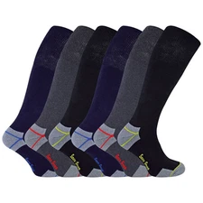 Sock Snob - Mens 6 Pack Long Knee High Work Socks for Steel Toe Boots