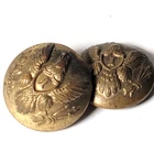 Non-Dug Civil War Eagle "I" Infantry Overcoat Button Brass Gilt Finish Lot of 2