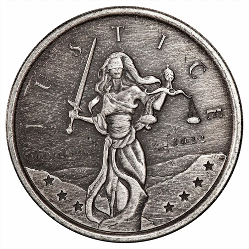 2022 Gibraltar Justice 1 oz .999 Fine Silver Round