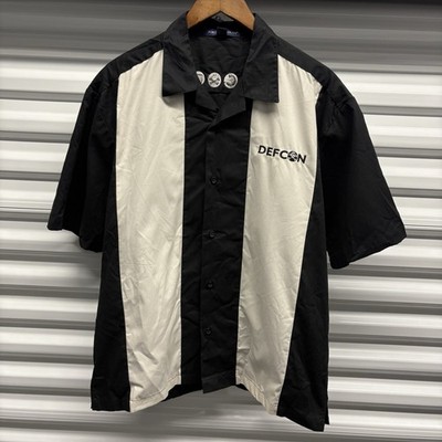 Vintage Y2K Def Con Shirt Size M Computer Hacker Las Vegas Convention Button Up
