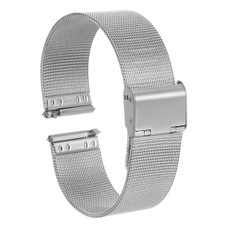Stainless Steel Mesh Watch Band 22mm Quick Release Adjustable Strap Silver 