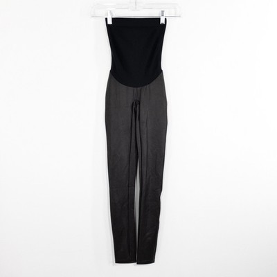 NEW SPANX Mama Maternity Faux Leather Leggings XS Black Over Bump Shaping NWOT