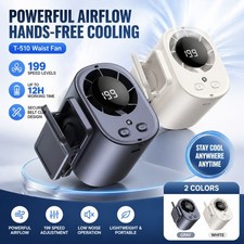 Car Clip On Cooling Fan With Led Display - 360 Rotation 199 Speeds Adjustable