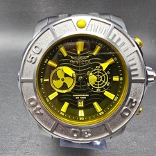Invicta Coalition Forces Radar Chronograph Watch Men 59mm Yellow Dial Steel Runs