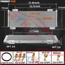 Transmission Oil Cooler+Line Kit For Tru Cool LPD47391 GVW Max 40,000 40K Car
