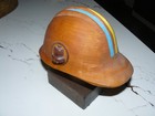 VINTAGE BELL TELEPHONE HARD BOILED HARD HAT Wood Sculpture Stand ONE OF A KIND — photo 6
