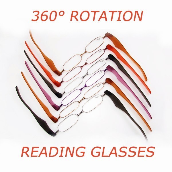 360°Rotation Folding Pod Reader /Slim Folding Ready Reading Glasses