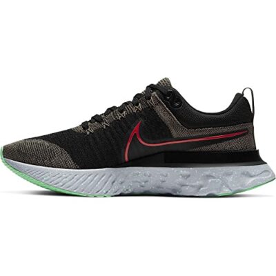 Nike Infinity React Flyknit 2 Black Red Green Sz 9 CT2357 200 Running Shoes