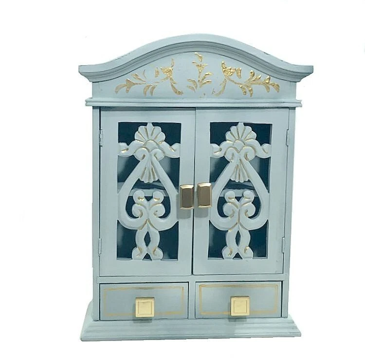 Armario Curio. Estilo francés. Mini armario para botellas de licor, expositor de cristal de chupito. Foto 3 de 4