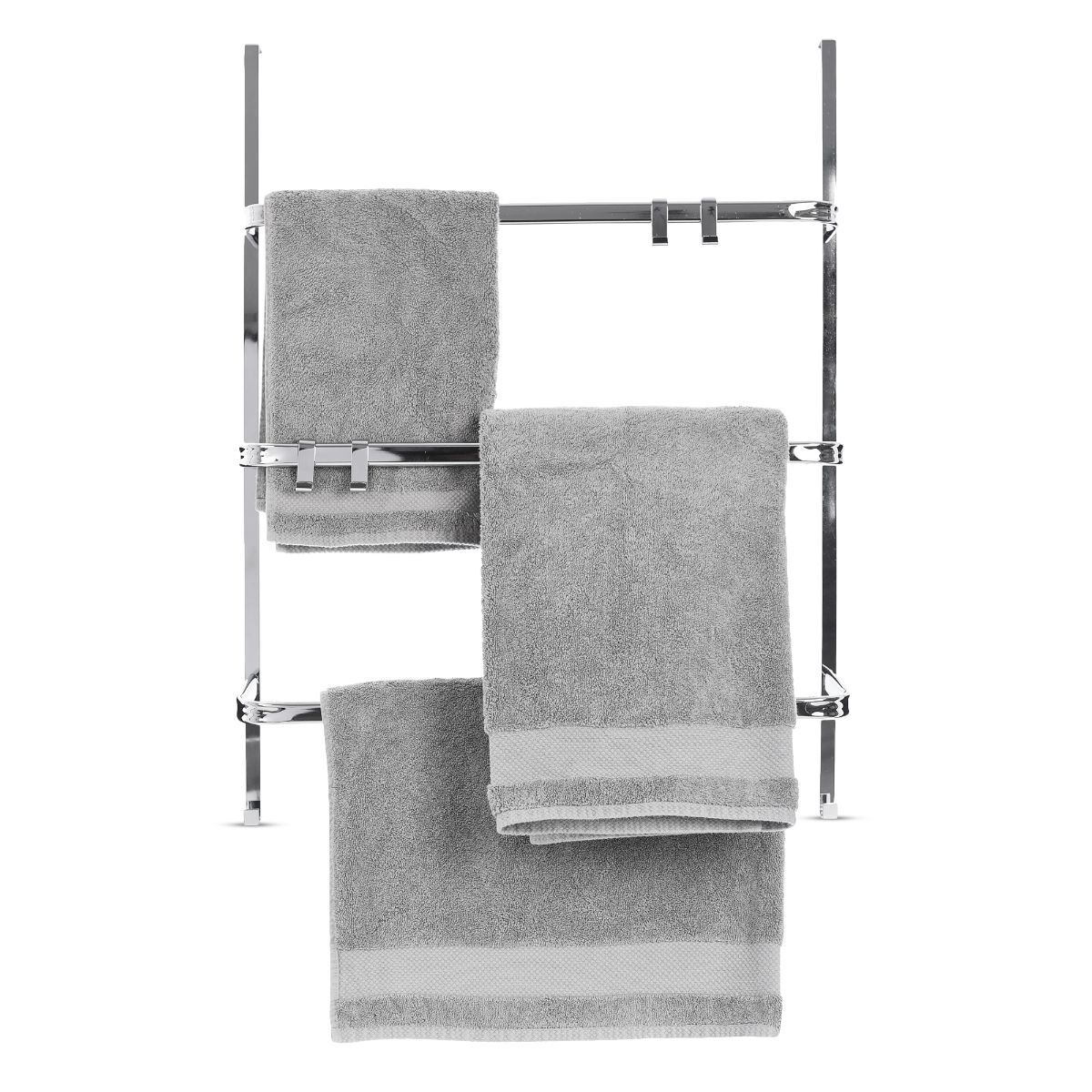3 Tier Chrome Over Door Towel Rail Rack Hanger Holder Bathroom Storage  Organizer 5056295303963 | eBay