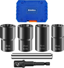 Lug Nut Remover Set 6 Pieces 1/2inch Drive Lug Nut Removal Tool Easy Out Bolt