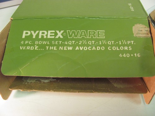 Neu aus altem Lagerbestand Vintage Pyrex Verde Cinderella Schüsseln 441-444 Mischschalen - Bild 3 von 16