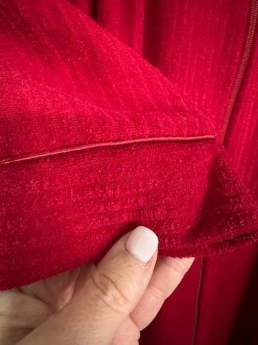 Miss Elaine Robe Full Zip French Terry Knit Robe Size S Cranberry - Picture 4 of 11