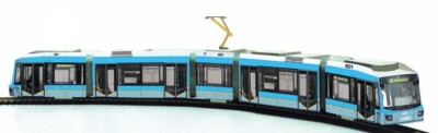 Straßenbahn H0 Modell Tram Karton Bausatz Prototyp Variobahn Chemnitz Maßst.1:87
