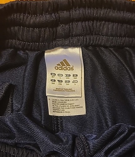 Adidas Boys Pants Tricot Iconic Black Size Large White Stripe With Pockets - Picture 4 of 7