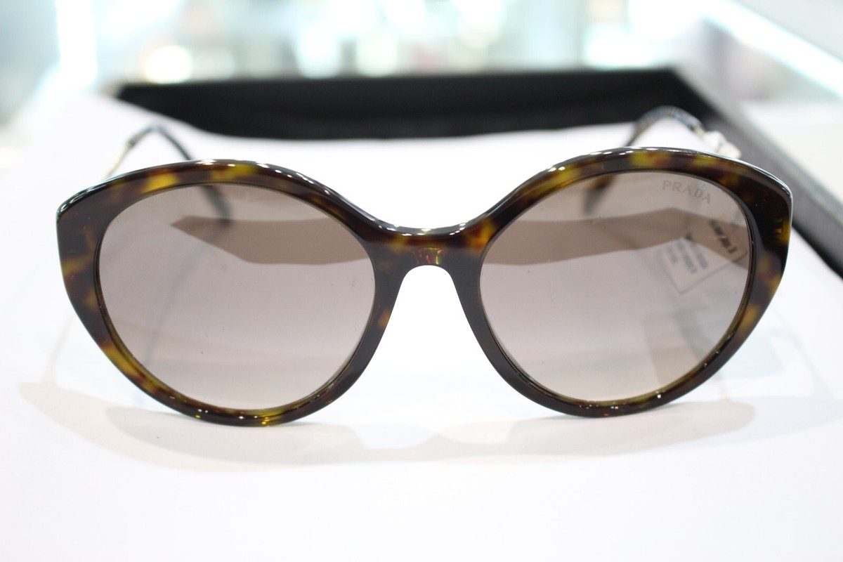 New PRADA PR 18XS 2AU4P0 ROUND PLASTIC HAVANA SUNGLASSES WITH BROWN MIRROR LENS Prada PR 18XS 2AU4P0 Havana Plastic Round Sunglasses Brown  main image 4