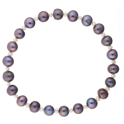 Ladies Stretch Bracelet with Freshwater Cultured Pearls 19cm Long Flex Beaded Bracelet